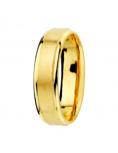 18K ALIANZA ORO AMRILLO MATE Y BRILLO 5 MM.