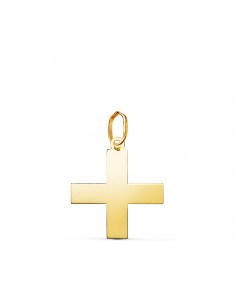 18K COLGANTE ORO AMARILLO CRUZ GRIEGA EN BRILLO. MEDIDA: 18 X 16 MM