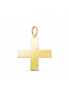 18K COLGANTE ORO AMARILLO CRUZ GRIEGA EN BRILLO. MEDIDA: 22 X 20 MM