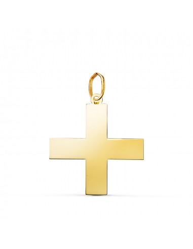 18K COLGANTE ORO AMARILLO CRUZ GRIEGA EN BRILLO. MEDIDA: 22 X 20 MM
