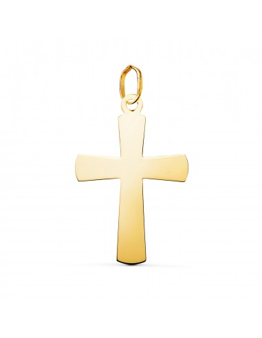 18K COLGANTE ORO AMARILLO CRUZ LATINA EN BRILLO. MEDIDA: 29 X 19 MM