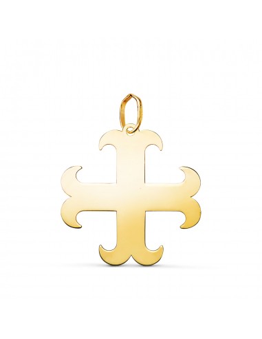 18K COLGANTE ORO AMARILLO CRUZ ANCLADA EN BRILLO. MEDIDA: 21 X 20 MM