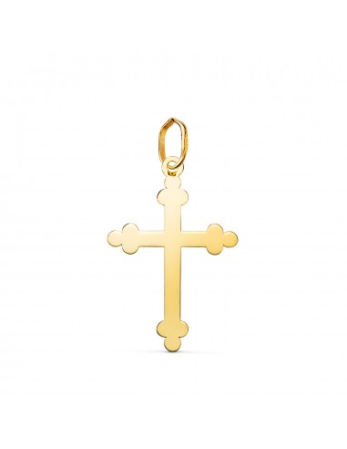 18K COLGANTE ORO AMARILLO CRUZ DE LA TRINIDAD EN BRILLO. MEDIDA: 22 X 14 MM