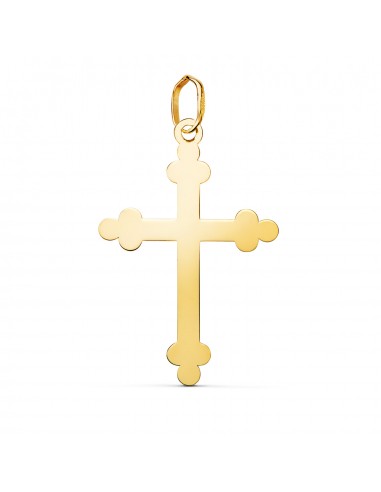 18K COLGANTE ORO AMARILLO CRUZ DE LA TRINIDAD EN BRILLO. MEDIDA: 27 X 18 MM