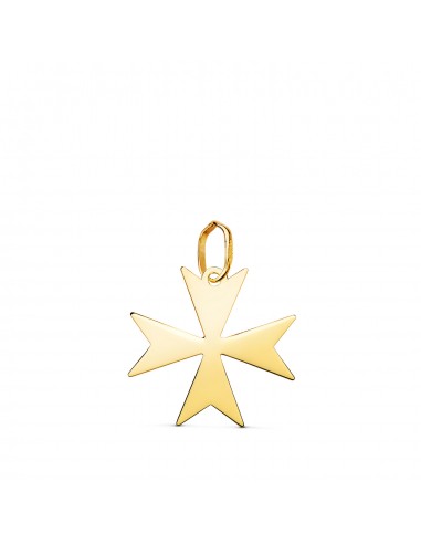 18K COLGANTE ORO AMARILLO CRUZ DE MALTA EN BRILLO. MEDIDA: 16 X 16 MM