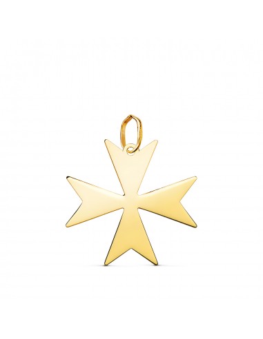 18K COLGANTE ORO AMARILLO CRUZ DE MALTA EN BRILLO. MEDIDA: 20 X 20 MM