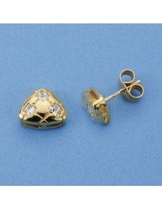 18K PENDIENTES CIRCONITAS. 10 X 8 MM.