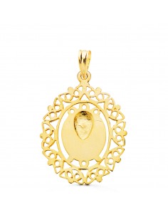 18K MEDALLA VIRGEN DE LA MACARENA CERCO FILIGRANA 28 X 21 MM 2