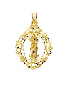 18K MEDALLA VIRGEN DE LA ALMUDENA CERCO 37 X 27 MM