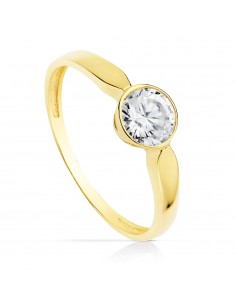 18K SOLITARIO ORO AMARILLO CON CIRCONITA DE 6 MM