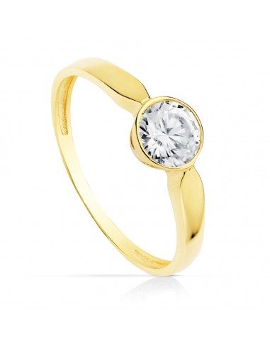 18K SOLITARIO ORO AMARILLO CON CIRCONITA DE 6 MM