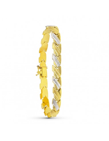 18K PULSERA ORO BICOLOR ESTAMPACION