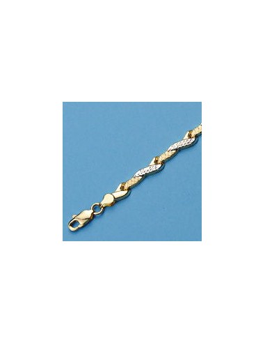 18K PULSERA BICOLOR ESTAMPACION. 5.45 .GRS.