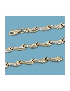 18K PULSERA BICOLOR ESTAMPACION. 5.50 GRS.