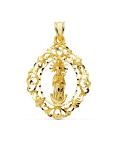 18K MEDALLA ORO AMARILLO VIRGEN DE LA ALMUDENA CERCO 37X27 MM