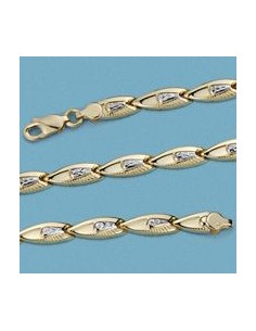 18K PULSERA BICOLOR ESTAMPACION. 5.50 GRS.