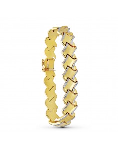 18K PULSERA ORO BICOLOR ESTAMPACION