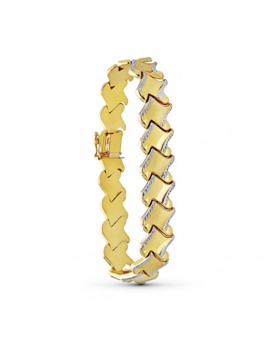 18K PULSERA ORO BICOLOR ESTAMPACION