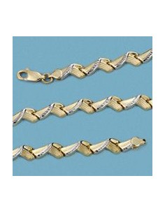 18K PULSERA BICOLOR ESTAMPACION. 6.40 GRS.