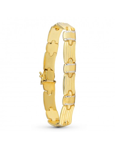 18K PULSERA ORO BICOLOR ESTAMPACION