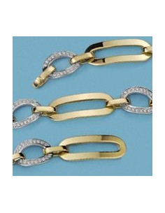 18K PULSERA BICOLOR ESTAMPACION. 4.95 GRS.