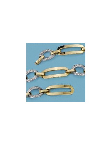 18K PULSERA BICOLOR ESTAMPACION. 4.95 GRS.