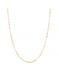 18K CADENA ORO AMARILLO MACIZA DIAMANTADA BRILLO. ANCHO: 2 MM. LARGO: 40 CM. CIERRE REASA