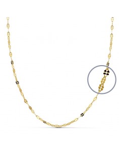 18K CADENA MACIZA ORO AMARILLO DIAMANTADA 50CMX1.5.