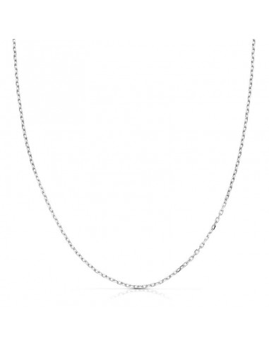 18K CADENA MACIZA ORO BLANCO FORZADA 40CM ANCHO 1 MM