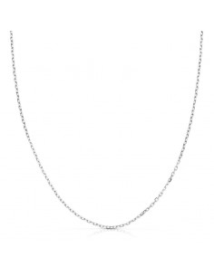 18K CADENA MACIZA ORO BLANCO FORZADA 45CM ANCHO 1 MM