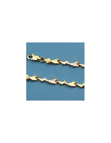 18K PULSERA BICOLOR ESTAMPACION. 4.50 GRS@