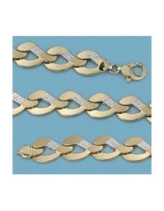 18K PULSERA BICOLOR ESTAMPACION. 11.00 GRS@