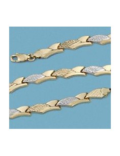 18K PULSERA BICOLOR ESTAMPACION. 6.00 GRS.