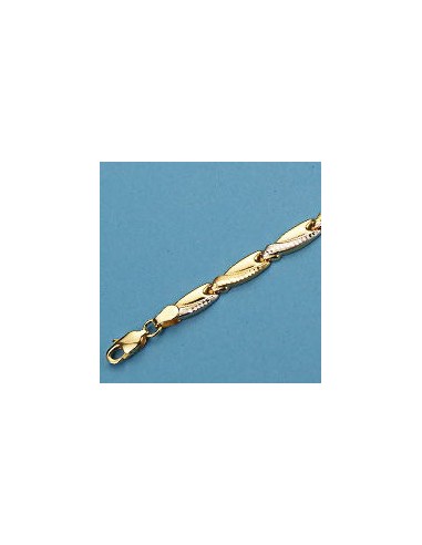 18K PULSERA BICOLOR ESTAMPACION. 5.60 GRS.