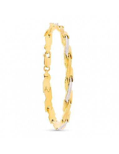 18K PULSERA ORO BICOLOR ESTAMPACION