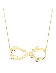 GARGANTILLA INFINITO PERSONALIZADO 4 NOMBRES 35MM CADENA 44+2 CM.