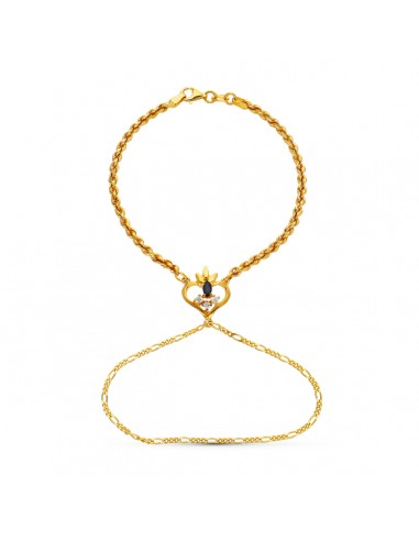 18K PULSERA ORO AMARILLO INDIA ZAFIRO CORAZON