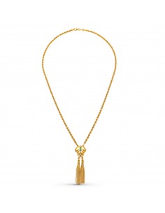 18K GARGANTILLA ORO AMARILLO ESMERALDA CORDON 50CM