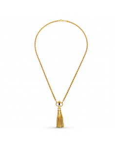 18K GARGANTILLA ORO AMARILLO ESMERALDA CORDON 50CM