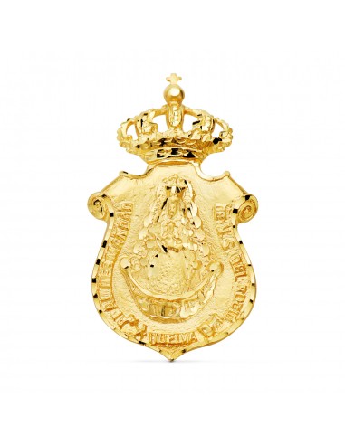 18K COLGANTE ORO AMARILLO ESCUDO V. DEL ROCIO HUELVA 46X25 MM