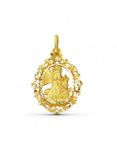18K MEDALLA ORO AMARILLO VIRGEN DE LA SALUD CERCO 29X22 MM
