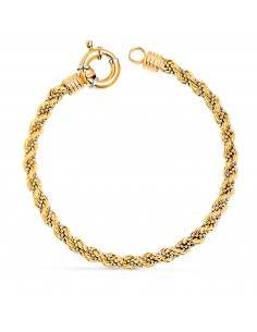 18K PULSERA ORO BICOLOR CORDON SALOMONICO CON BOLITAS. ANCHO 5 MM LARGO 21 CM. CIERRE TIMON