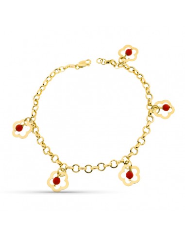 18K PULSERA ORO AMARILLO FLOR CORAL