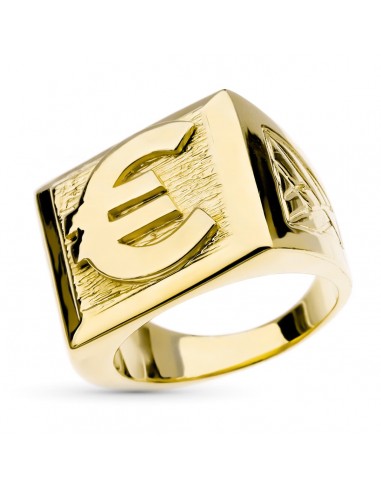 18K SELLO ORO AMARILLO EURO MACIZO CUADRADO. ANCHO: 21MM