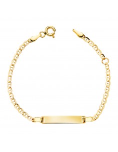 18K ESCLAVA ORO AMARILLO ANCLA ANCHO: 2 2MM. PLACA CHAPA: 20X3 5MM. LARGO: 11 5-2 CM