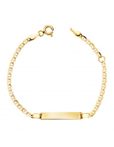 18K ESCLAVA ORO AMARILLO ANCLA ANCHO: 2 2MM. PLACA CHAPA: 20X3 5MM. LARGO: 11 5-2 CM