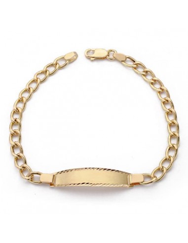 18K PULSERA ESCLAVA ORO AMARILLO COMUNION BARBADA 18.5CM