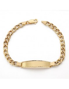 18K ESCLAVA ORO AMARILLO BARBADA HUECA 19CM