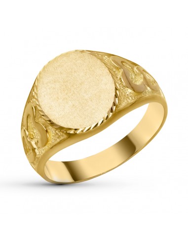 18K SELLO ORO AMARILLO CABALLERO MACIZO TALLADO OVAL. ZONA GRABADO: 14X12 MM