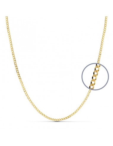 18K CADENA ORO AMARILLO BARBADA 60CM MACIZA 2 MM